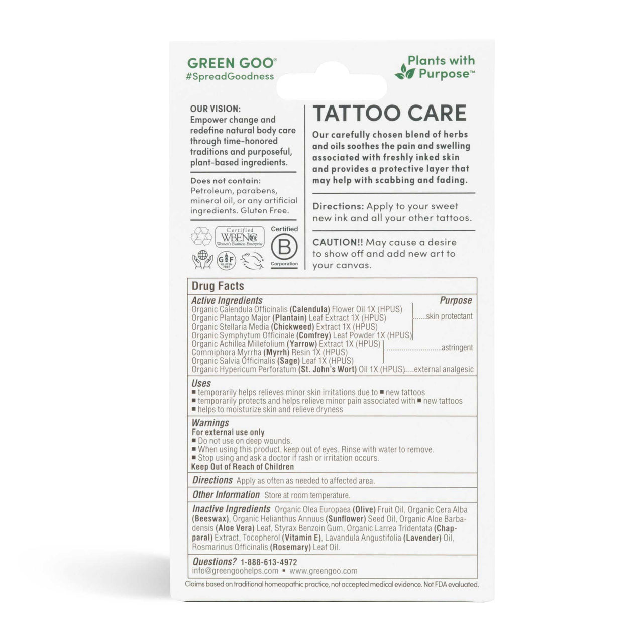 Tattoo Care | Green Goo by Sierra Sage Herbs